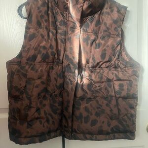 Old Navy Brown Leopard Print Ski Jacket